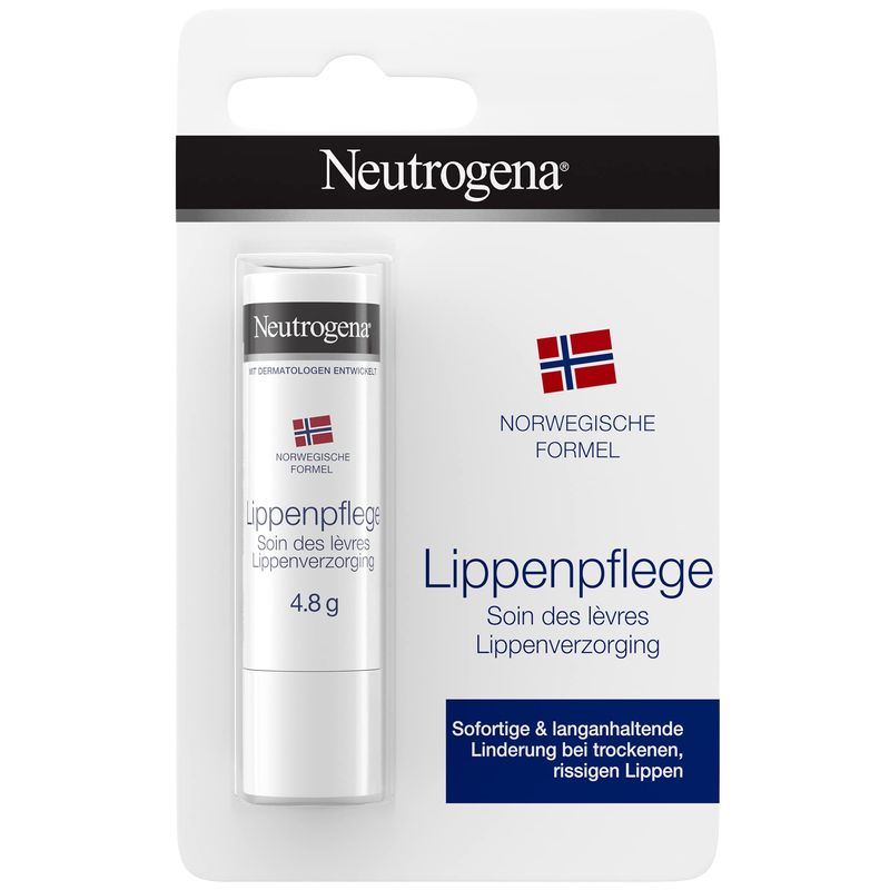 Neutrogena Lippenpflege (4,8 g), Lippenpflegestift mit Glycerin für trockene rissige Lippen, pfle...