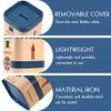 4 Pack Razor Blade Disposal Container for Safety Razor Blade, Detachable Safe Blade Bank for Used Leaf Razor, Large Capacity Razor Iron Disposal Case (Blue Hat)