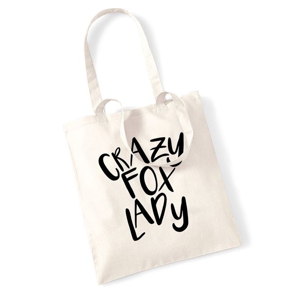 Crazy fox lady tote bag