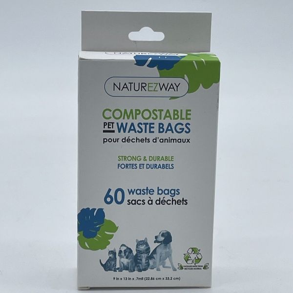 60 Compostable Eco-friendly Durable Dog Waste Poop Bags 9x13” Pet Waste Dispose