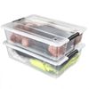 New,2 Pack 40qt Clear Underbed Stackable Storage Bins with Lids and Handles