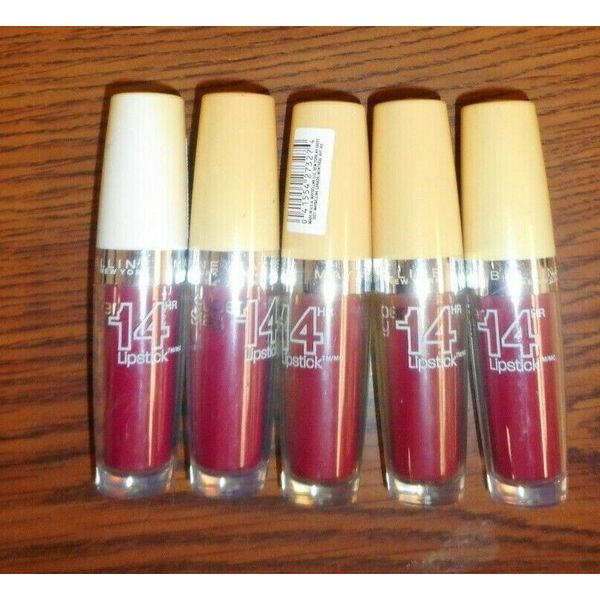 LOT OF 5 IMPERFECT MAYBELLINE SUPER STAY 14HR LIPSTICK 070 ENDURING RUBY 0.12oz