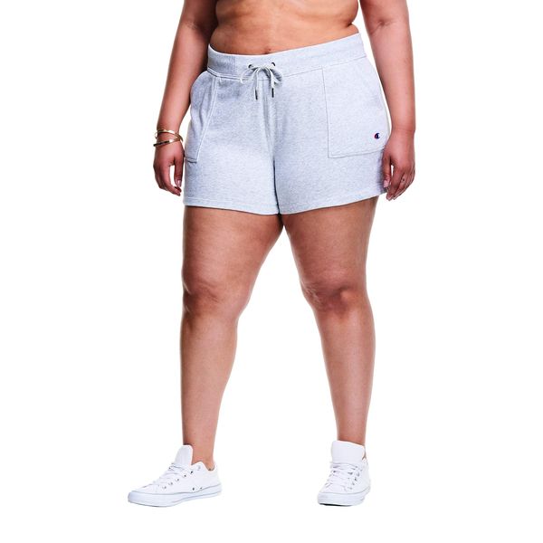 Champion French Terry, Comfortable Plus Size Gym Shorts for Women, Oxford Gray, 3X