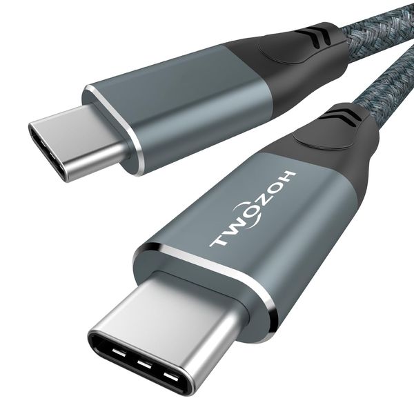 Twozoh 4K USB C Kabel 100W 0,5M (All-in-One), USB 3.2 Gen 2 X 2 20Gbps USB C 3.1 TypeC PD Schnelllade Date nübertragung Type C 4K@60Hz Videomonitor kabel