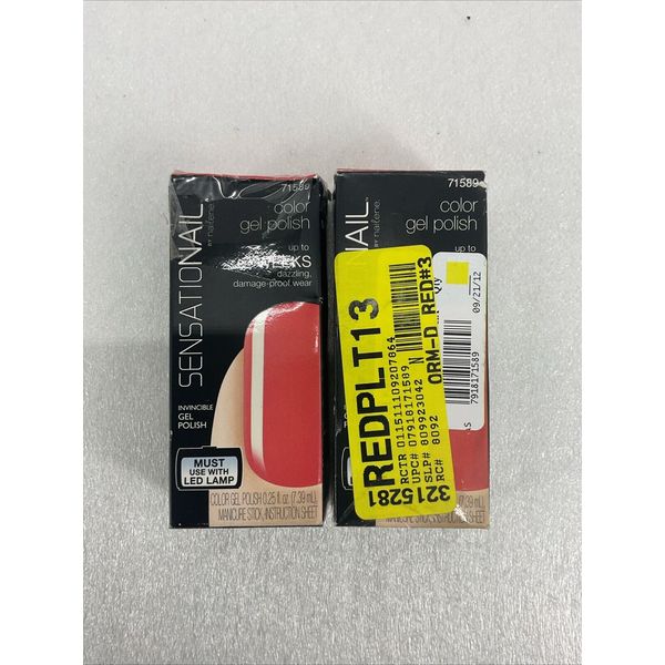 2 PACK SensatioNail Color Gel Polish 71589 CORAL SUNSET NOS *READ*