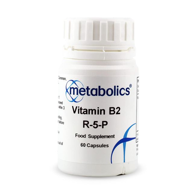 Vitamin B2 Riboflavin 47.5mg- by Metabolics | 3393% NRV | B2 Capsules Containing Riboflavin 5 Phosphate - Additive Free Supplement