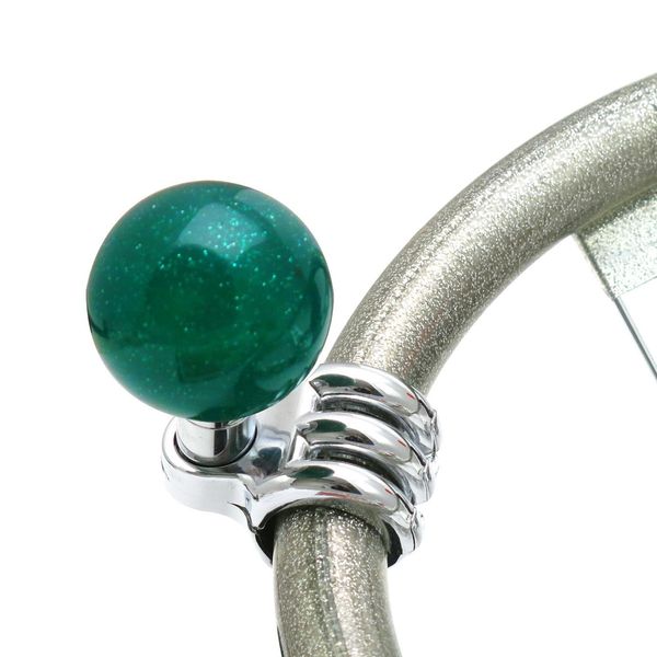 Green Old Skool Round Metal Flake Custom Adjustable Suicide Brody Steering Knob