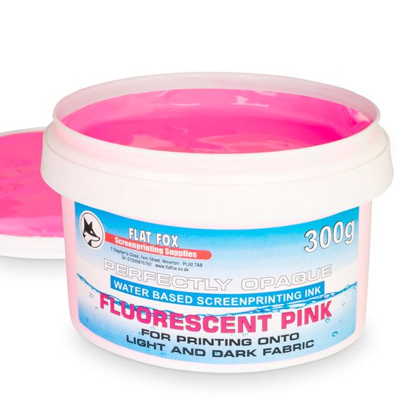 Flat Fox Screen Printing Opaque Water Based Fabric Inks (Fluorescent Pink, 300g)…