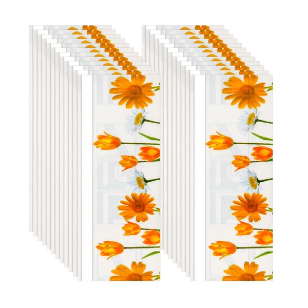 24pcs Window Fly Traps Sticker for Indoors, Transparent Fly Glue Traps Clear Fly Paper Sticky Strips for Home School Restaurant Canteen (Daisy Style)