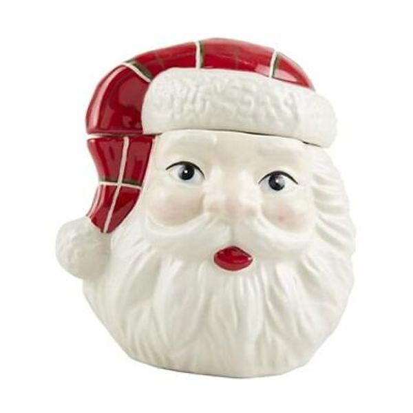 Santa Mini Xmas Cookie Jars, 5" x 4", WHITE