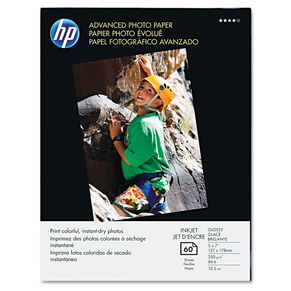 HP Advanced Photo Paper, Glossy, 5x7 in, 60 sheets (Q8690A)