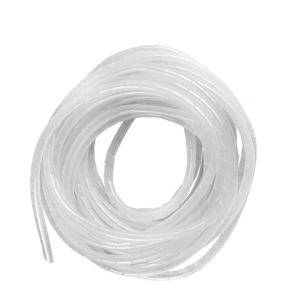 GTIWUNG 1pcs Spiral Tube Spiral Cable Wrap 6mm Diameter Total Length 15M Wire Management Spiral Wire Storage Pipe Dog Cat Cord Chew Prevention White Transparent