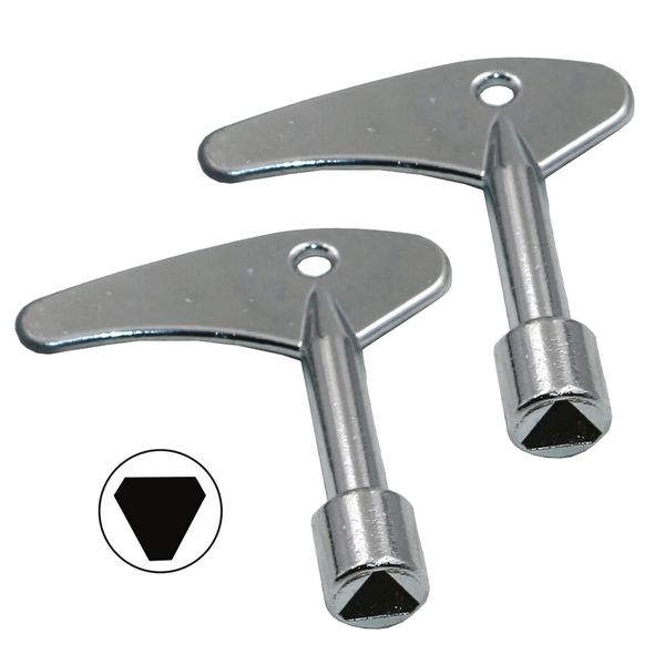 UKUSI 2PCS Inner Triangle Spanner Key, Stainless Steel Multi-Functional Utilities Key Elevator Emergency Lift Door Release Triangle Lock Keys