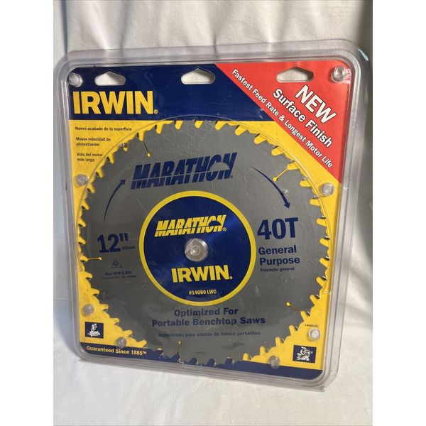 IRWIN 12" SAW BLADE 40T MARATHON #14080 LWC MIP 2006