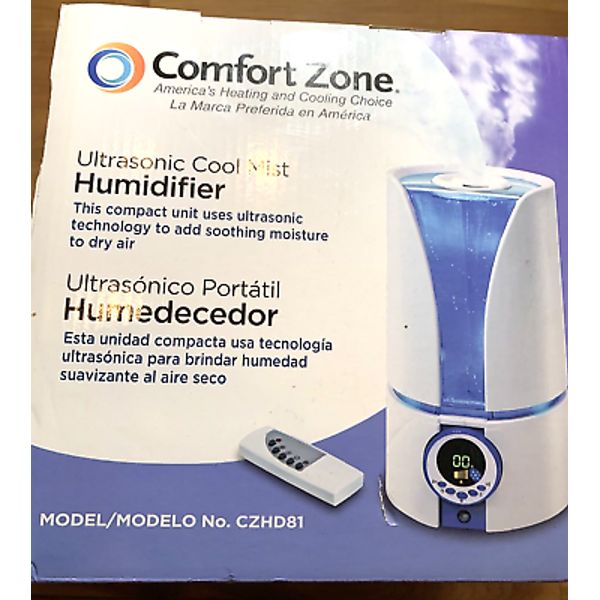 COMFORT ZONE ULTRASONIC COOL MIST HUMIDIFIER CZHD81 With REMOTE CONTROL