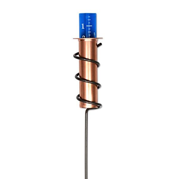 World's Coolest Rain Gauge, Stake, Genuine Copper, Measure, Monitor, Conserve, Precipitation, Easy to Read, Deck, Patio, Garden, Lawn, Unbreakable