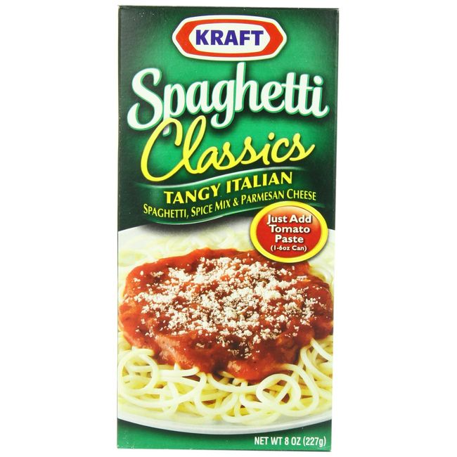 Kraft Spaghetti Classics, Tangy Italian Spaghetti Spice Mix & Parmesan Cheese, 8-Ounce Boxes (Pack of 24)