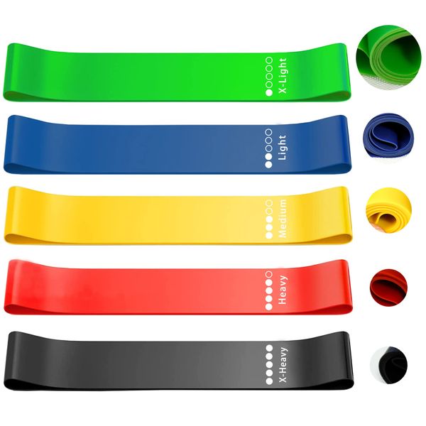 roseddy Training Tube, Resistance Bands, Muscle Training Tube, Natural Latex Fitness Bands, Yoga, 5 Different Strength Exercise Bands Set, Home Muscle Training Bands, Beautiful Butt, Rubber Tube, Elastic Bands, Training (5 Colors)