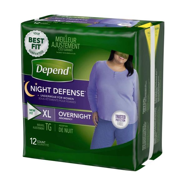 Extra Large Overnight Depends - Night Defense Incontinence Underwear for Women - XL