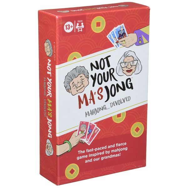 Hasbro Gaming Not Your Ma's Jong, A Fast-Paced Card Game for 3-4 Players Inspired by Mahjong and 2 Grandmas, Fun Family Party Game, Ages 13+