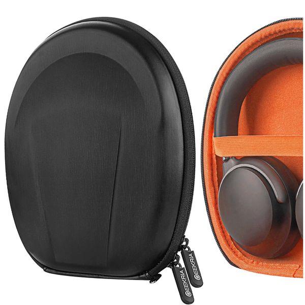 Geekria Shield Headphones Case Compatible with Bose QCUltra, QC45, QC35 II, QC35, QC25, QC15, QCSE, SoundLink II Case, Replacement Hard Shell Travel Carrying Bag with Cable Storage (Black)