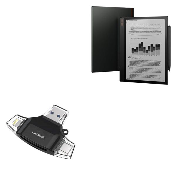 BoxWave Smart Gadget Compatible with Boox Note Air3 Tablet (10.3 in) - AllReader SD Card Reader, microSD Card Reader SD Compact USB - Jet Black