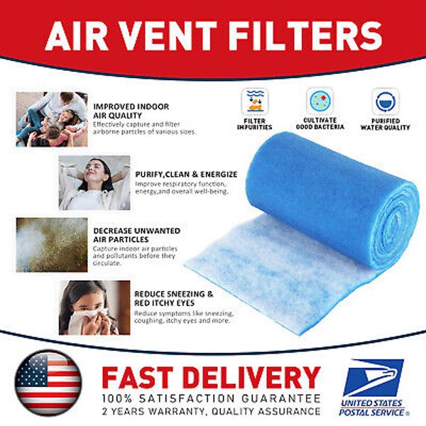 Air Vent Polyester Filter Roll MERV 8 HVAC Furnace Filter Cut to Fit 12" x 140"