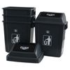 6.5 Gallon Plastic Kitchen Trash Can with Swing Lid, 4-Pack Garbage Bins, Gray