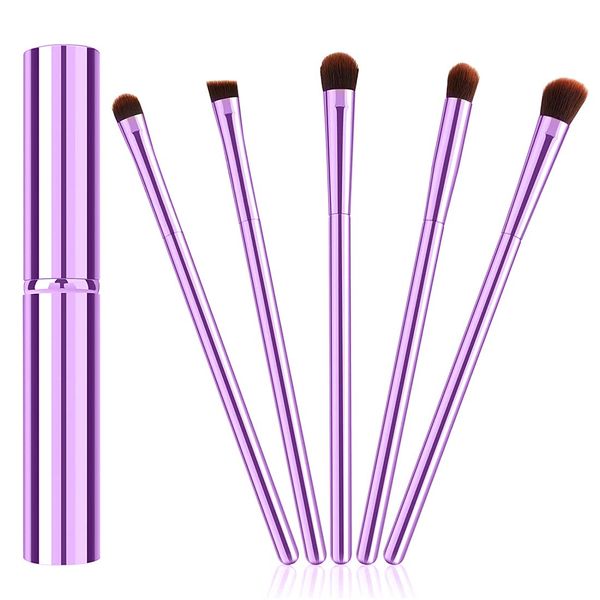 5 pcs Augenpinsel Set Augen Make-up Pinsel Set,Professional Pinselset Makeup Brushes Set,Lidschatten Pinselset Eyeshadow Augen Pinsel,für Lidschatten Eyeliner(Lila)