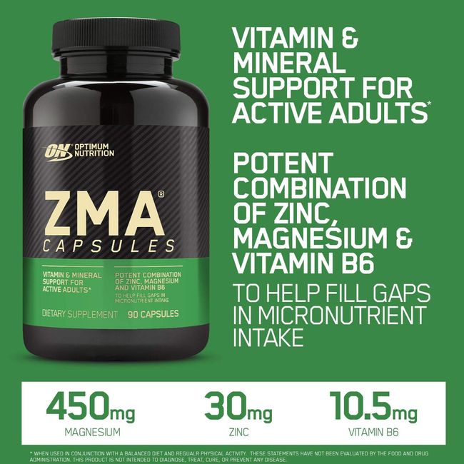 Optimum Nutrition ZMA Zinc Magnesium Aspartate - 180 Cap by