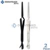 ODM 2-Pcs Acrylic Gel Tips Multi-Function Black & Silver Young Nail Pusher