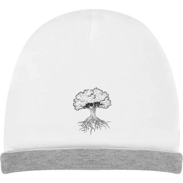Azeeda 'Tree with Roots' Kids Slouch Hat (KH00037117) White