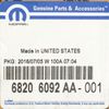 MOPAR 68206092AA - Actuator Rambox