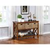 eHemco X-Side Console Sofa Table with 2 Storage Shelves and 3 Wicker Baskets, Coffee