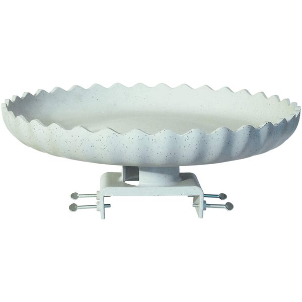 Farm Innovators Model HBC-120 All Seasons Decorative Gray Stone Scalloped Heated Birdbath with Deck Mount, 120-Watt