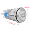 Car Start Switch, Engine Start Button, Waterproof Push Button Ignition Starting 12V 19mm Car Ignition Starter Switch Button(Silver)