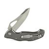ARIAT Engraved Shield Text Logo Smooth Blade Folding Knife, Grey, 3" Blade (Medium)