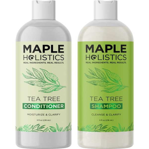 Tea Tree Shampoo and Conditioner Set - Sulfate Free Shampoo and Conditioner for Dry Damaged Hair and Scalp Care - Pure Tea Tree Oil Shampoo and Conditioner Set Dry Scalp Treatment for Women and Men