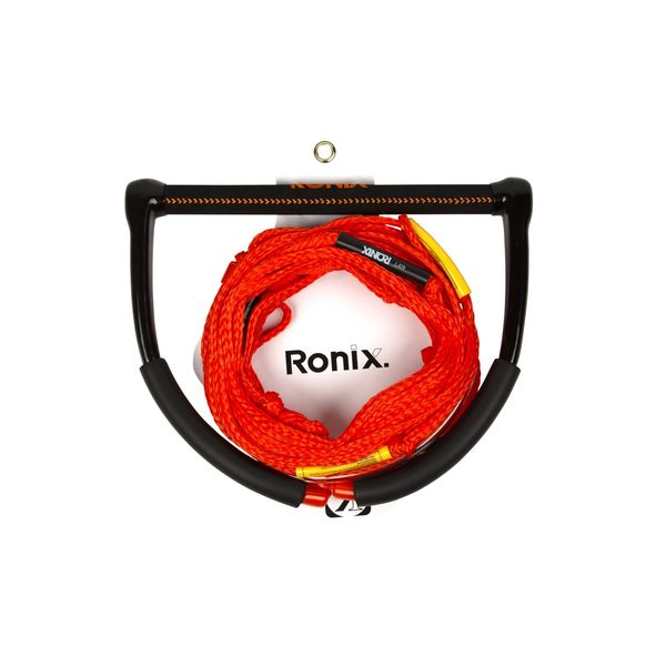 Ronix Kid's Combo 14in. Hide Grip Wakeboard Handle, 0.94 in. Diameter / Rope-55 feet. 4-Sect. PE Rope, Orange