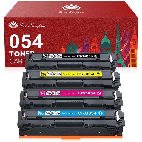 Toner Kingdom Compatible Toner Cartridge Replacement for Canon Cartridge 054 Set 054H for Canon MF641CW Color ImageClass MF644Cdw MF642Cdw LBP622Cdw - (Black, Cyan, Magenta, Yellow)