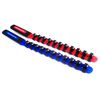 2 GOLIATH INDUSTRIAL 3/8" ABS PLASTIC RED/BLUE SOCKET RAIL HOLDER ORGANIZER RACK