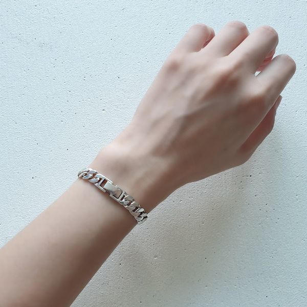 Silver 925 Bracelet Flat Chain Bracelet Women Men Silver Bracelet