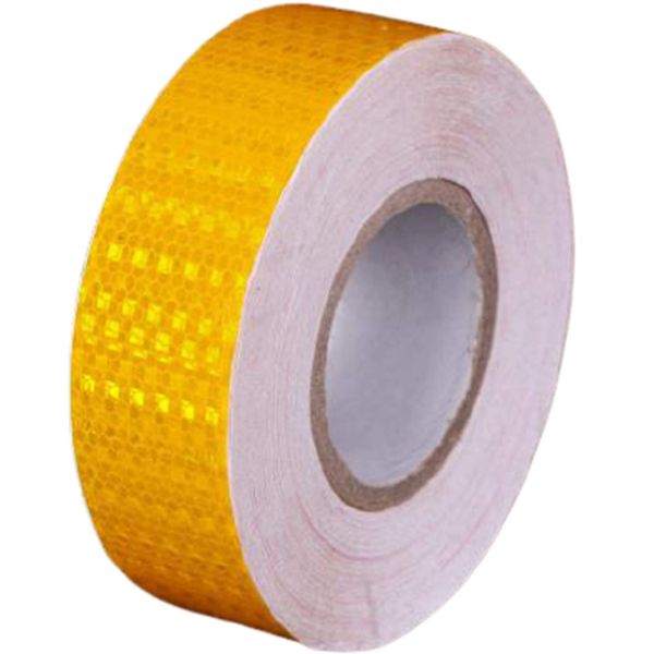 dilib Reflective Tape, Seal, Reflective Seal, Fluorescent Reflective Seal, Reflective Tape, Fluorescent Warning Tape, Concrete, 9.5 ft (25 m) Length x 2.0 inches (5 cm) Width (Gold)