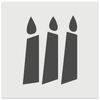 Birthday Candle Trio Solid Wall Cookie DIY Craft Reusable Stencil - 4.5 Inch