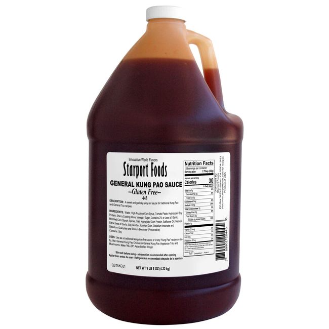 Starport Foods General Kung Pao Sauce - Gluten Free, Vegetarian,1 gallon, NET WT 9 LB 5 OZ (4.22kg)