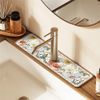 Faucet Draining Mat, Kitchen Sink Splash Guard Kitchen Rectangular Absorbent Draining Mat, Drying Mat for Kitchen, Bathroom Countertop Protect (A)