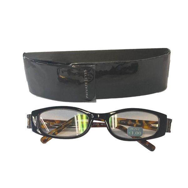 PRIVATE EYES COMFORT FLEX  READER (PE212) GLASSES W CASE +1.00 NEW!!