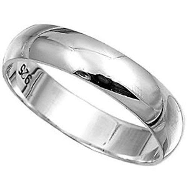 925 Solid Sterling Silver 5mm wide band ring in sizes G-Z (T)