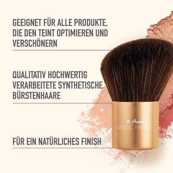 M. Asam Magic Finish Kabuki Brush - Kompakter, abgeschrägter Make-Up Pinsel - perfekt für Make-up, loses Puder, Puder, Foundation, Blush, Bronzer & Highlighter