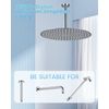 16 Inch Large Ceiling Rainfall Shower Head Brushed Nickel - All Metal Stainless 